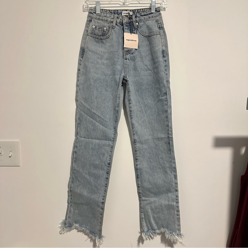 New superdown marilyn denim button fly jeans raw hem - Picture 3 of 13